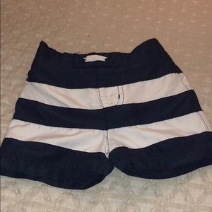Infant swim trunks blue and white stripes Small